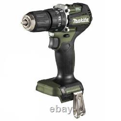 Perceuse combinée sans balai Makita DHP487FX3O 18V LXT verte olive avec 1x batterie 3Ah