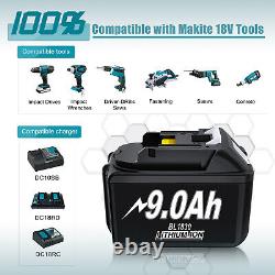 Pour Makita 18 Volts BL1830 LXT Li-ion 9.0Ah/6.0Ah Batterie BL1850B BL1860B BL1840