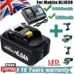 Pour Makita 18V 6Ah LXT Li-ion Batterie BL1830 BL1840 BL1850 BL1860 / Chargeur Double