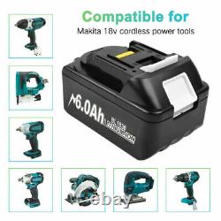 Pour Makita 18v Bl1860 6ah Li-ion Lxt Batterie Bl1830 Bl1840 Bl1850/chargeur/led