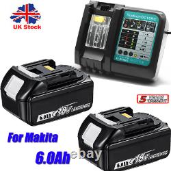 Pour Makita 18v Bl1860b 18volt 6.0ah Lxt Batterie Li-ion Bl1830 Bl1850 / Chargeur Uk