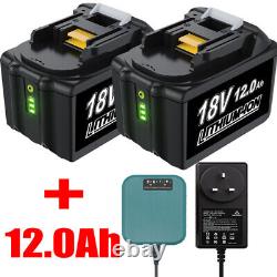 Pour batterie Li-ion Makita 18V 8.0Ah 12Ah LXT BL1830 BL1840 BL1850 BL1860/Chargeur