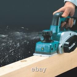 Rabot Makita DKP180 LXT 18V Li-Ion 82mm avec 2 x batteries 6ah, chargeur et étui