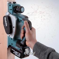 Rabot Makita DKP180 LXT 18V Li-Ion 82mm avec 2 x batteries 6ah, chargeur et étui