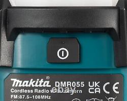 Radio FM sans fil Makita DMR055 LXT 18v + lampe de chantier torche à 360 degrés + batterie