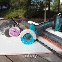 Scie à tronçonner compacte Makita DMC300Z 18V LXT sans balai 76mm + 3 lames + extension de poussière