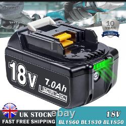 UK pour Makita 18V 7.0Ah LXT Batterie Li-ion BL1830 BL1840 BL1850 BL1860 et Chargeur