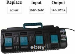 Uk Makita Dc18sf Rct 14.4-18v Lxt Li-ion Dual 4 Port High & Fast Chargeur De Batterie