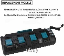 Uk Makita Dc18sf Rct 14.4-18v Lxt Li-ion Dual 4 Port High & Fast Chargeur De Batterie